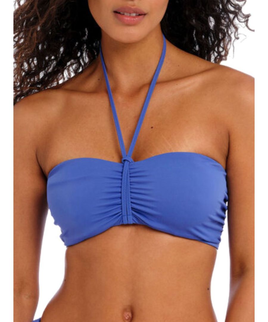 Freya Womens Jewel Cove Bandeau Bikini Top - Blue Polyamide - Size 32DD