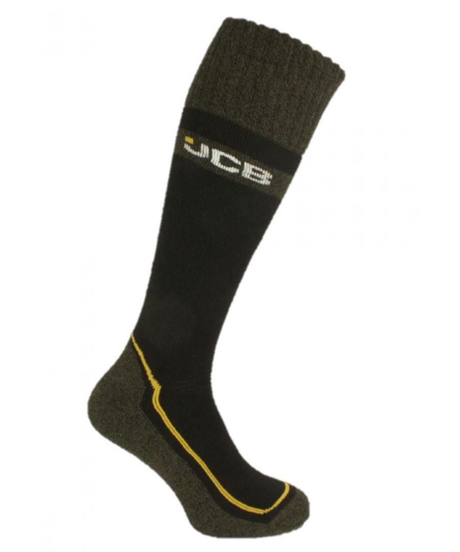 JCB Pro Tech Welly Mens Work Socks 1 Pair - Black Cotton - Size UK 9-12