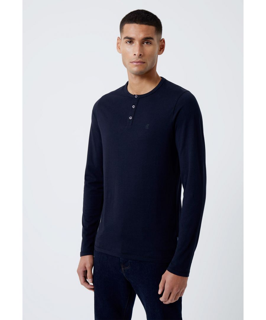Henley T-shirt met lange mouwen