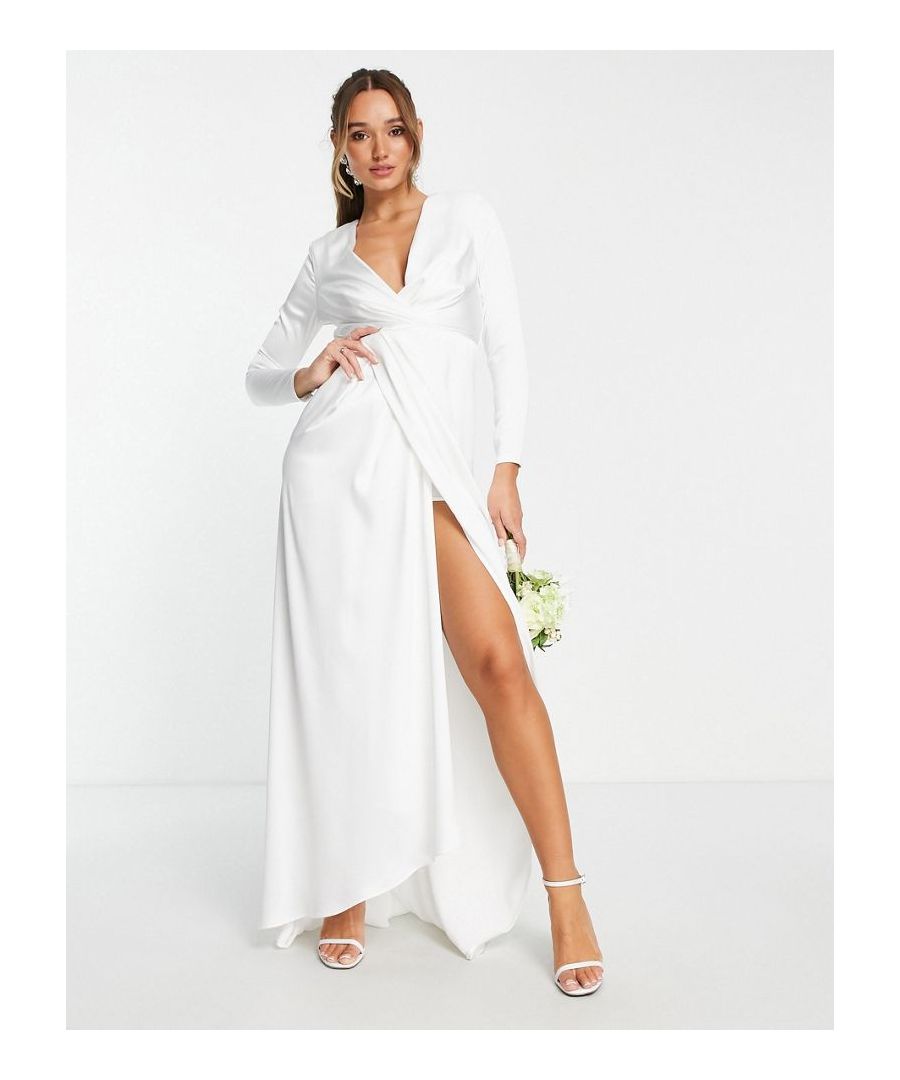 Dresses by ASOS EDITION Say yes to this dress Wrap front Long sleeves Zip-back fastening Regular fit  Sold By: Asos