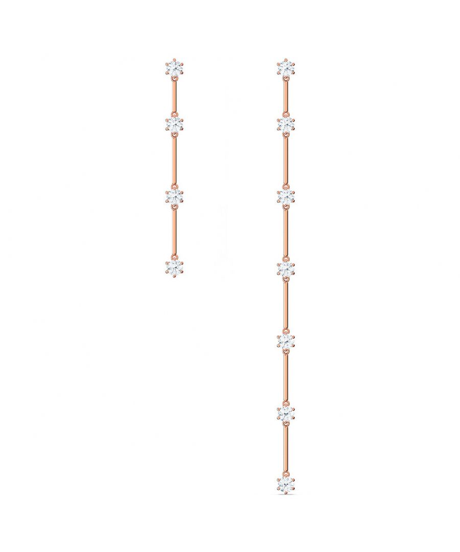 Swarovski 'Constella' WoMens Gold Plated Metal Drop Earrings - Rose 5609707 Gold Tone - One Size