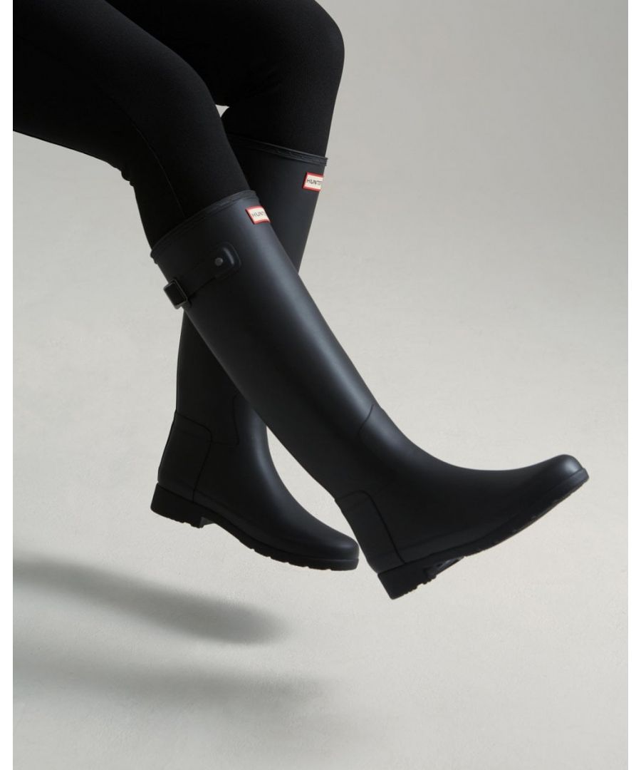 Hunter Refined Logo Tall Slim Fit Womens Boots - Black - Size UK 7