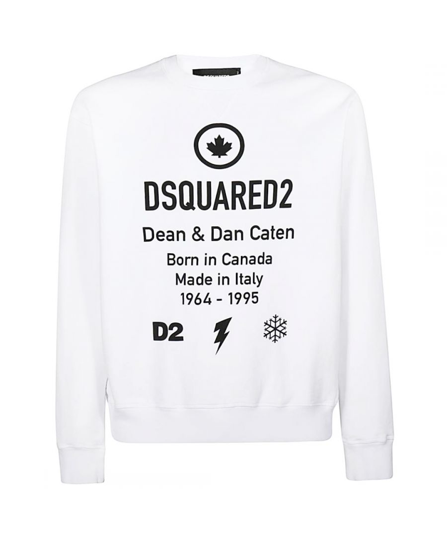 Dsquared2 Cool Fit Born In Canada Logo White Sweater