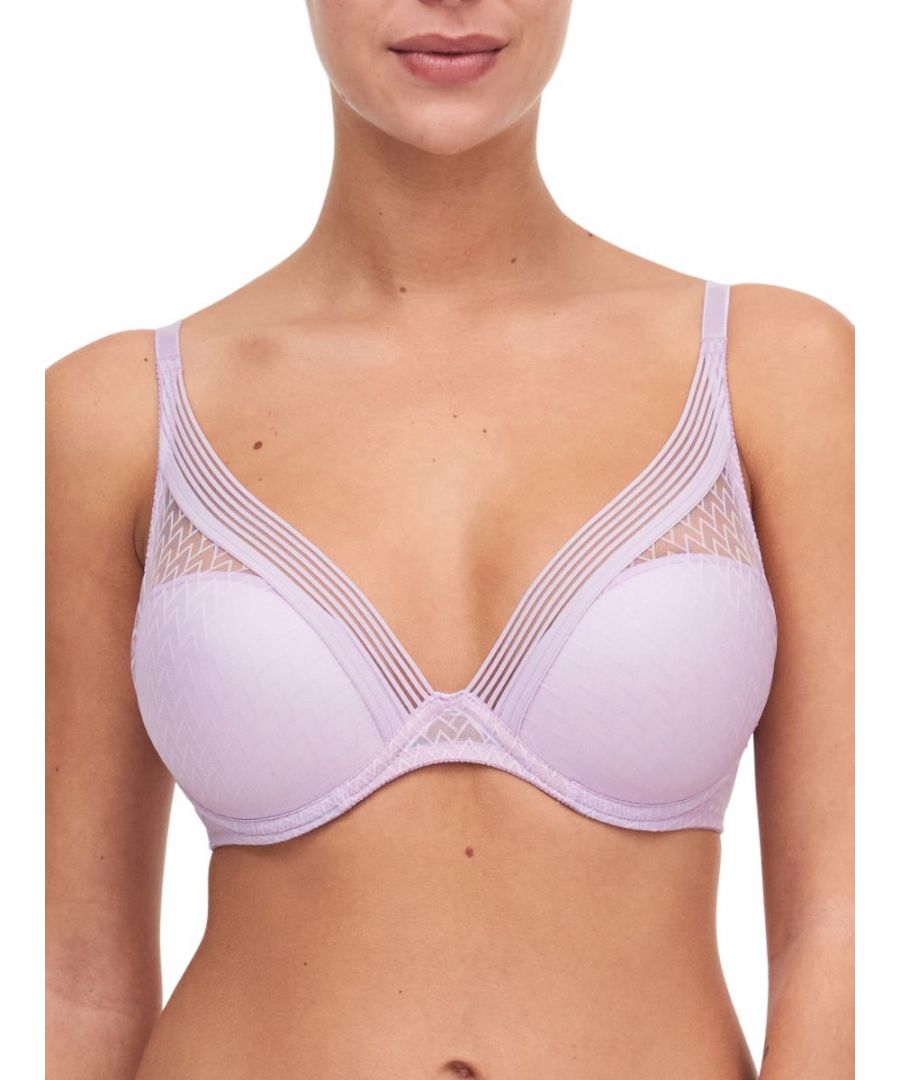 Passionata Manhattan Plunge T-Shirt Bra. With a leotard tulle back, glossy straps and graphic tulle. Product is made of 80% Nylon, 20% Elastane and is recommended hand-wash only.