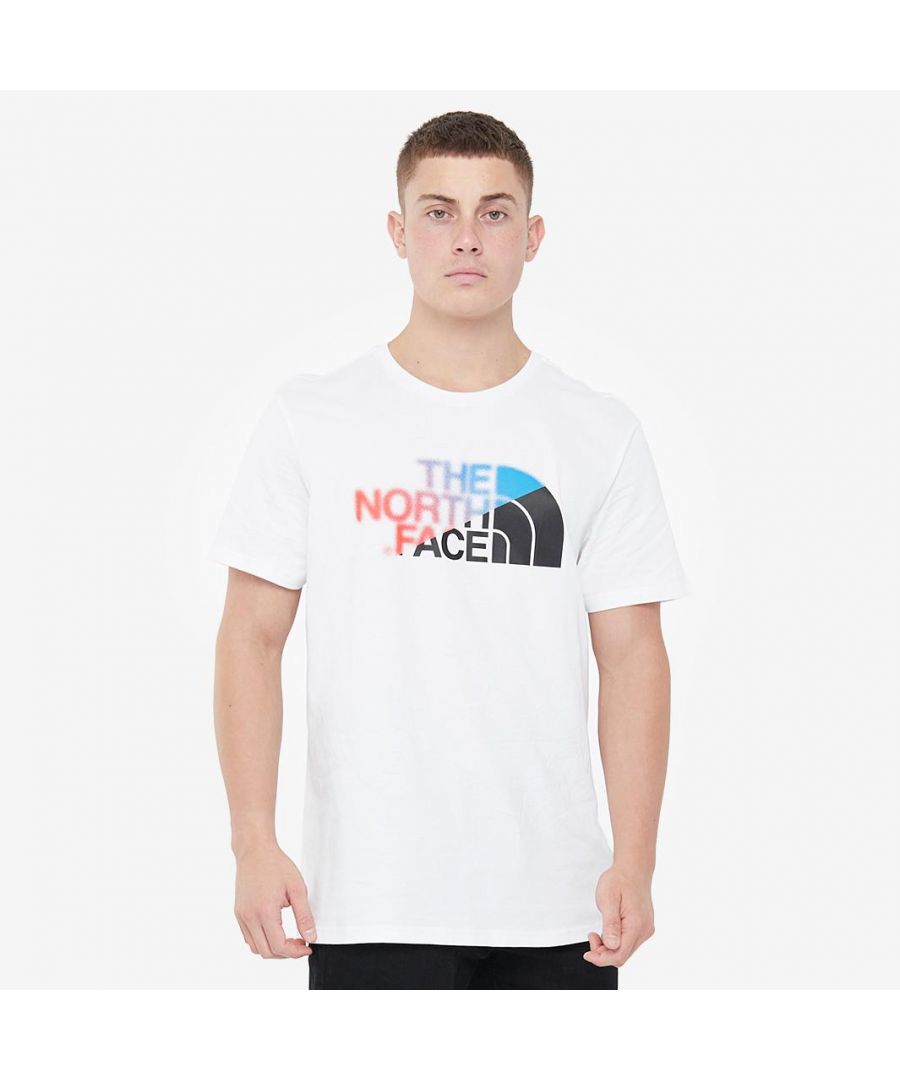 The North Face Mens Bad Glasses T-shirt in Clear Lake Blue / TNF White Cotton - Size Large