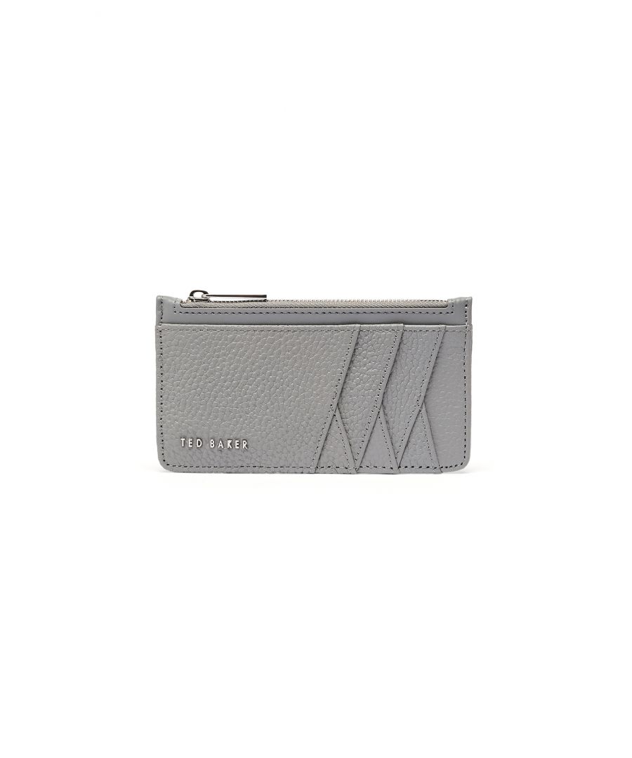 Image for Ted Baker Gerii Leather Zipped Card Holder, Grey