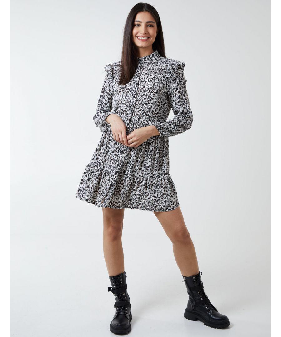 EVA - Button Up Collar Shirt Swing Dress