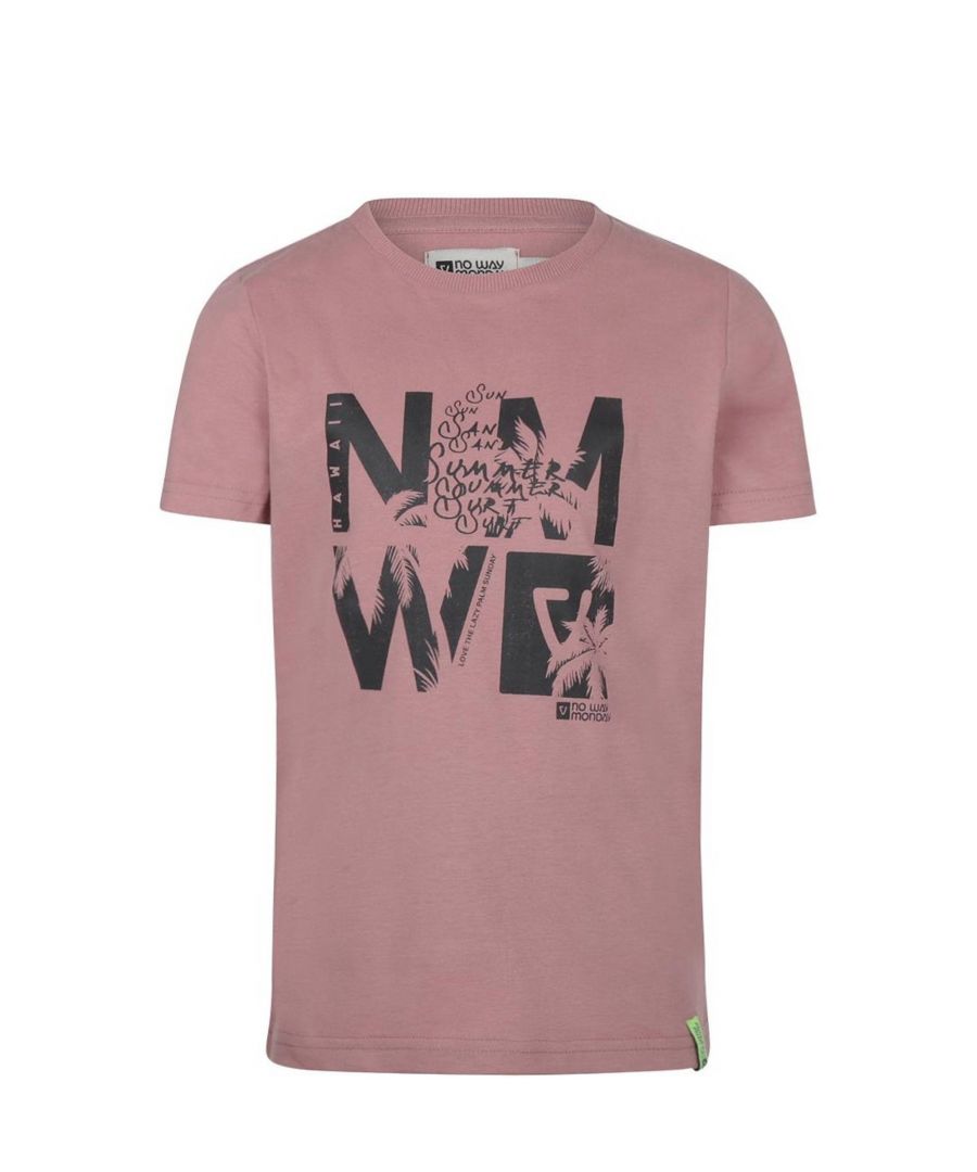 No Way Monday T-shirt met printopdruk mauve