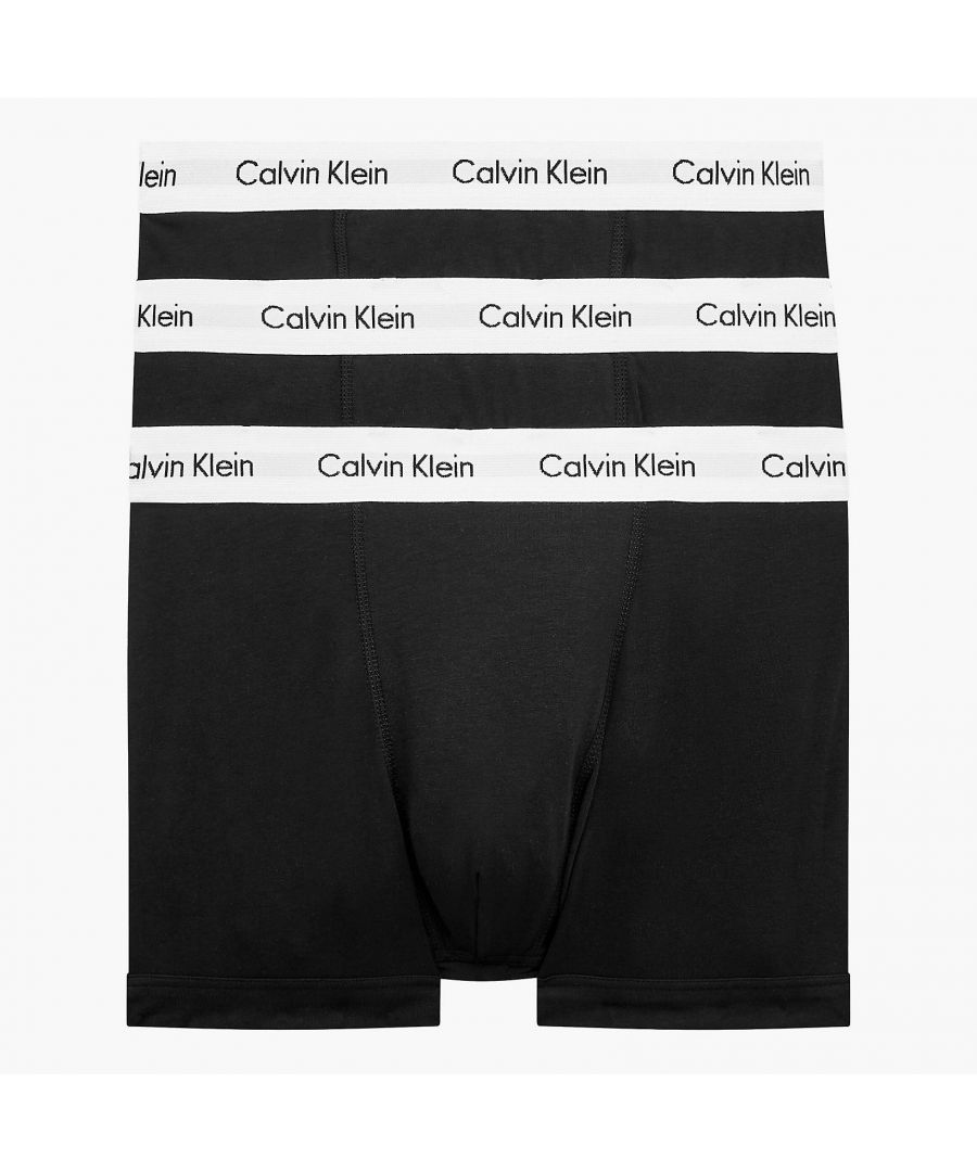 Image for Calvin Klein 3 Pack Trunks - Mid Rise - Cotton Stretch, Black