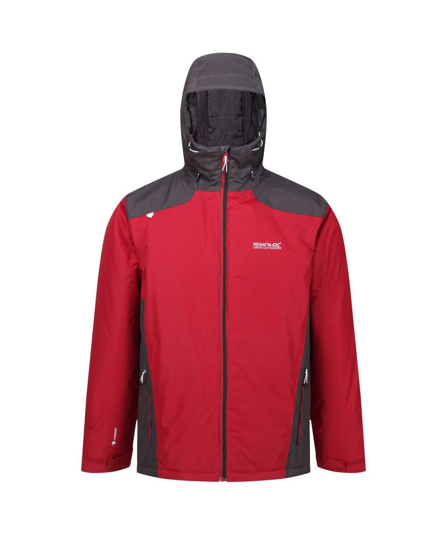 100% hydrafort-geperforeerde polyesterstof. Duurzame waterafstotende afwerking. Verborgen kap met regelaars. Thermo-Guard isolatie. Polyester voering met strategische warme fleece panelen. 2 onderzakken met rits. Verstelbare zoom met stootkoord.