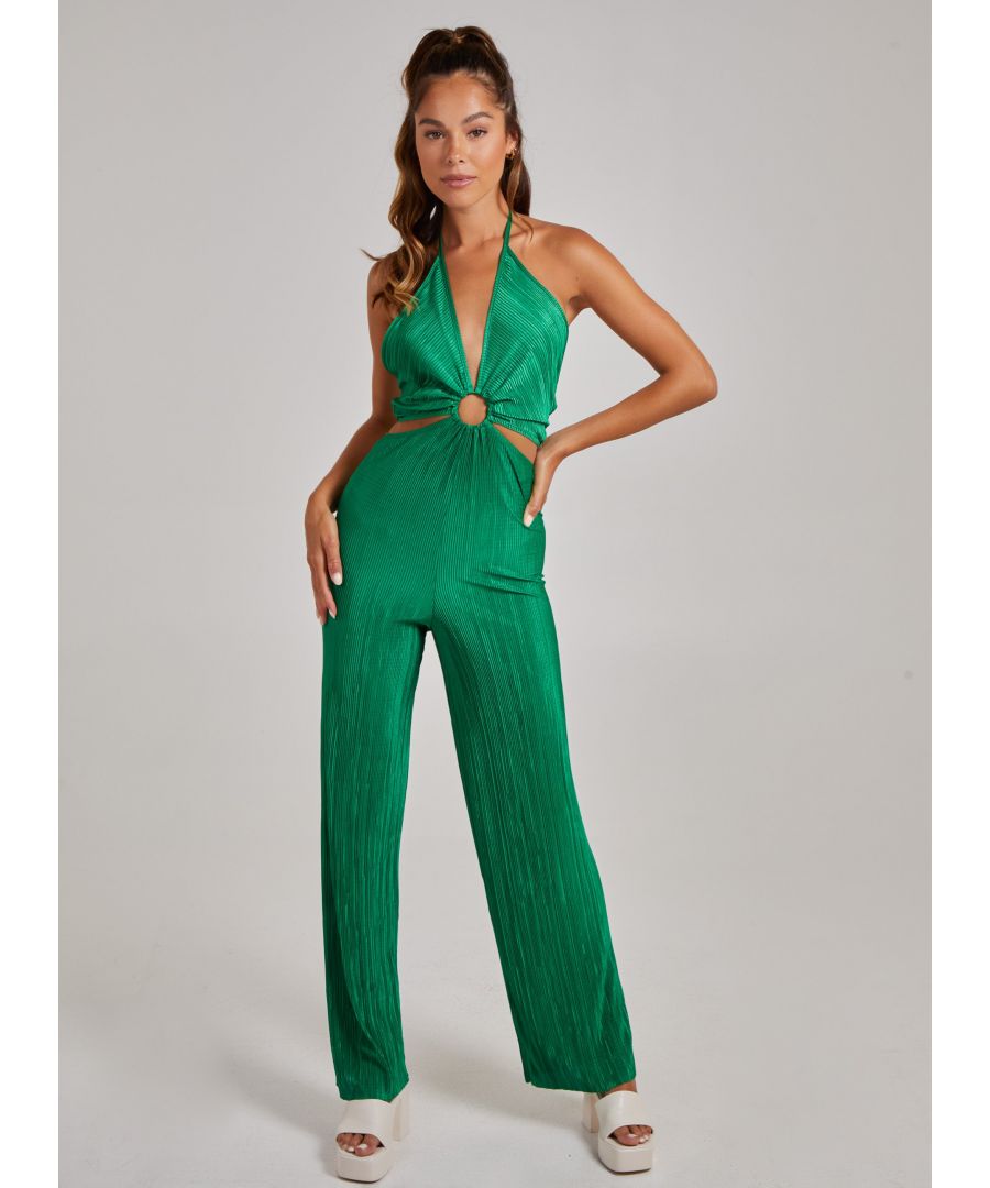 This jumpsuit will be the ultimate hit on the dance floor. With cut-out detail, this figure-flattering must-have will take you from day-to-night. 95% Polyester, 5% ElastaneMade in the UKWash With Similar ColoursIron On ReverseDo Not Dry CleanModel wearing size 6Model height: 5'8