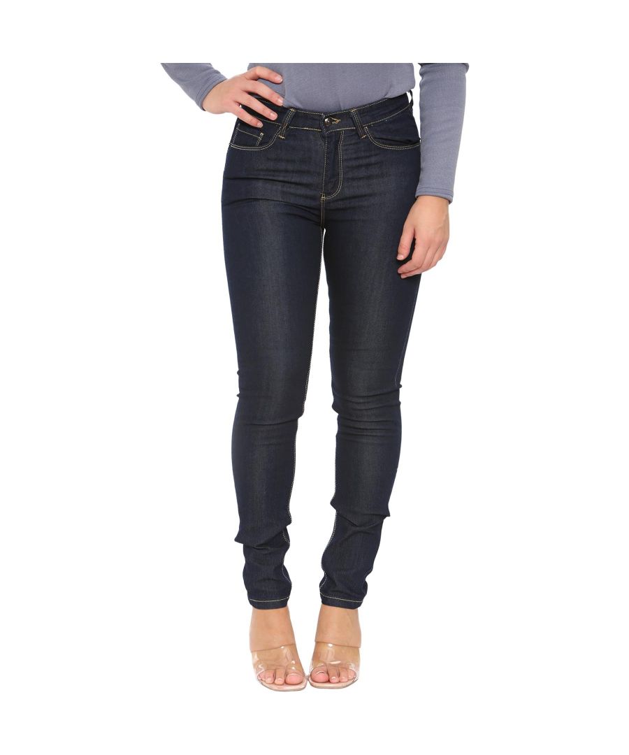 Enzo Womens Skinny Stretch Jeans are Slim Fitted Jeans, featuring 2 Front Pockets, 2 Back Pockets and 1 Coin Pocket, Zip Fly Fastening. Ideal for casual wear. Please order one size bigger as these are slim fitted jeans.