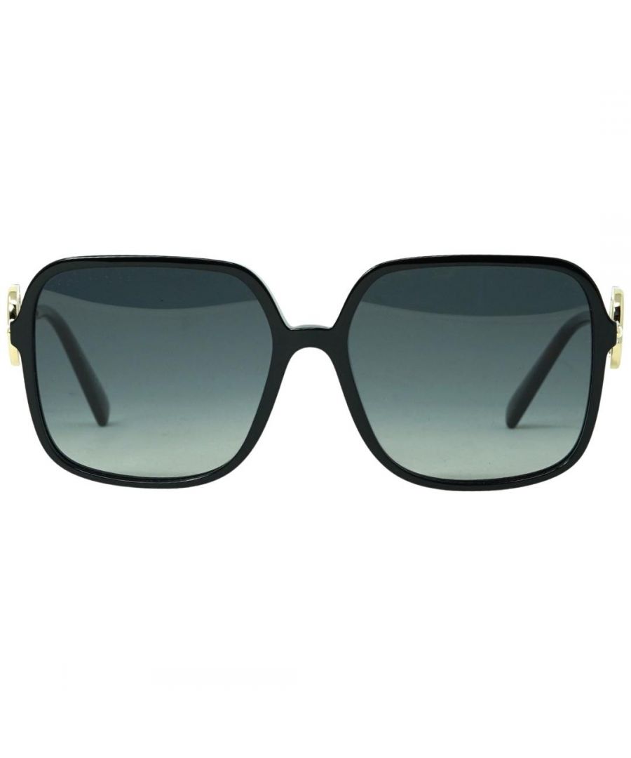 Valentino Square Womens Black Grey Gradient Polarized VA4101  VA4101 are a elegant square style crafted from lightweight acetate. The integrated nose pads and plastic temple tips provide all day comfort. Valentino logo features on the slender temples for brand authenticity