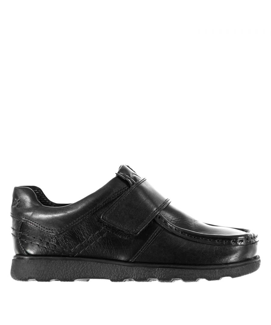 Kangol Waltham Childs Shoes These Kangol Waltham Childs Shoes, feature a hook and loop tape fastening for a secure fit. > Kids Shoes > Hook and loop tape fastening > Padded insole > Padded ankle collar > Kangol branding > Upper: Coated leather, Inner: Textile, Sole: Synthetic