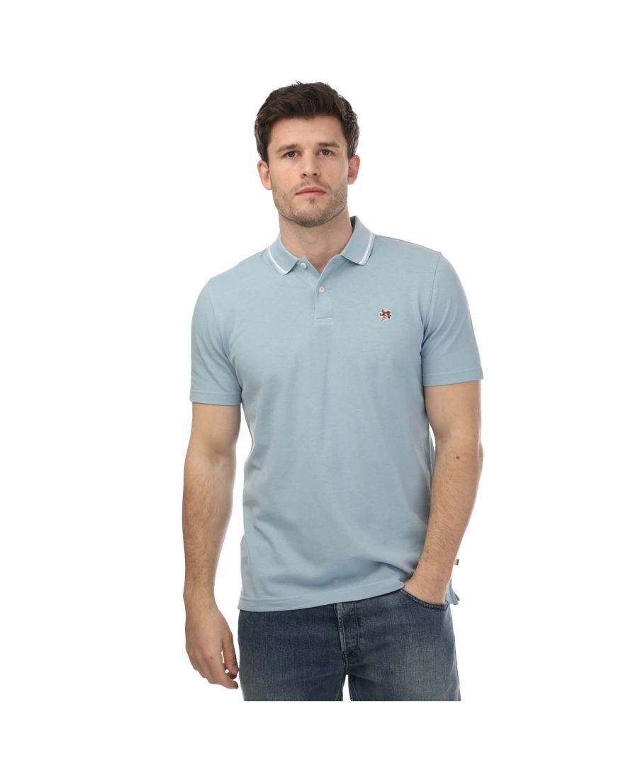 Ted Baker Mens Camdn Short Sleeve Polo in sky - Sky Blue Cotton - Size Small