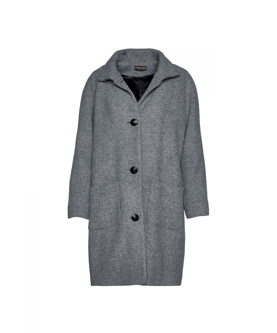 Image for Wool Blend Grey Coat by Conquista Fashion
