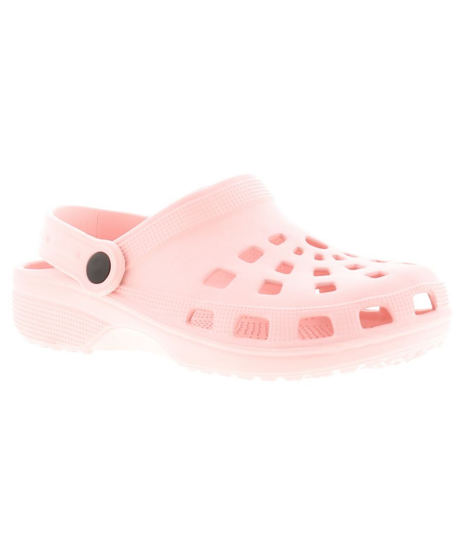 Wynsors Pop Women's Flat Sandals Pink. Manmade Upper. Manmade Lining. Synthetic Sole. Fashion Mules, Summer, Beach, Plastic Sandals, Closed Toe Slip On Crocs.