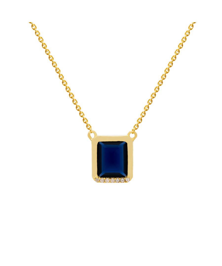 A Necklace composed of its central stone, and illuminated by its lower stones. Warmth and luminosity, two fundamental ingredients that will combine perfectly at any time of the year.  Color blue\n Stone: Circum.\n Material: Silver 925\n Composition: 24 carat gold of 3 microns.\n Hook closure.\n Size: 30 cm + 7 cm adjustable\n Weight: 1 to 5 gr.