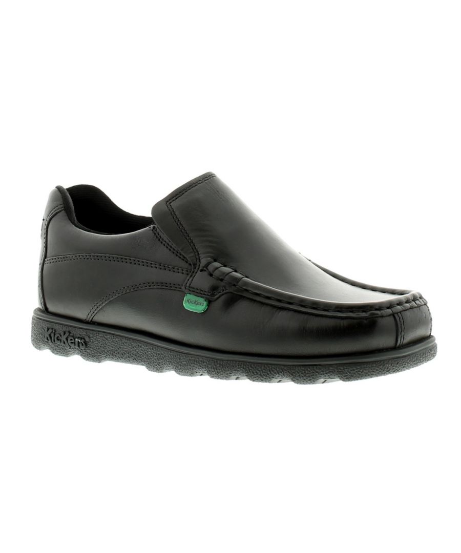 Image for New Older Boys/Childrens Black Kickers Fragma Slip Ons Shoes