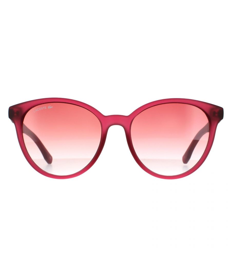 Lacoste Round Womens Transparent Cyclamen Pink Gradient Sunglasses