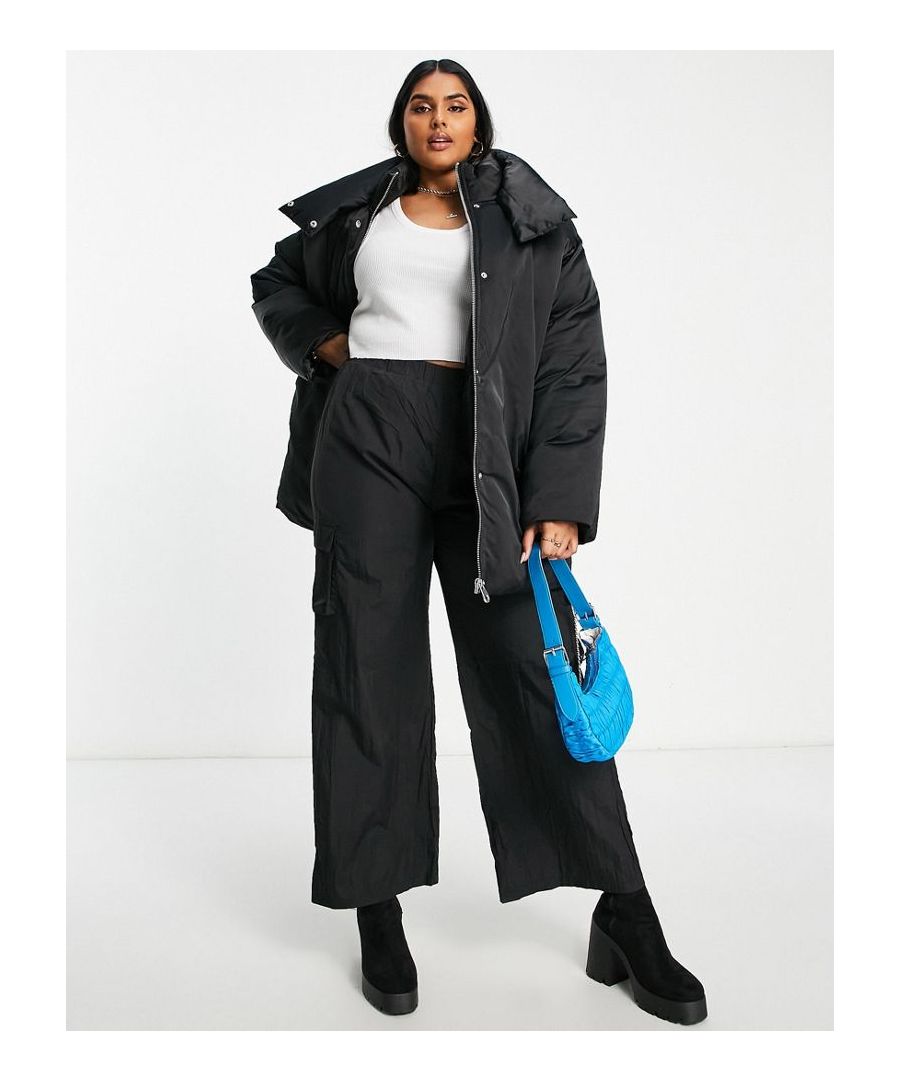 Coats & Jackets by ASOS Curve Jacket upgrade: check High collar Zip and press-stud fastening Side pockets Regular fit  Sold By: Asos