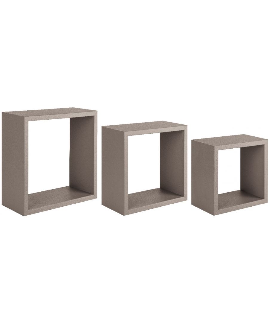 This shelf, modern and functional, is the perfect solution to keep your books and objects in order, furnishing your home in an original way. Thanks to its design is ideal for the living area, the sleeping area of the house and the office. Easy to clean and easy to assemble. Color: Brown | Product Dimensions: W35xD35xH15,5, W30xD30xH15,5, W25xD25xH15,5 cm | Material: MDF | Product Weight: 6,3 Kg | Packaging Weight: 7,5 Kg | Packaging Dimensions: W38,5xD38,5xH19,5 cm