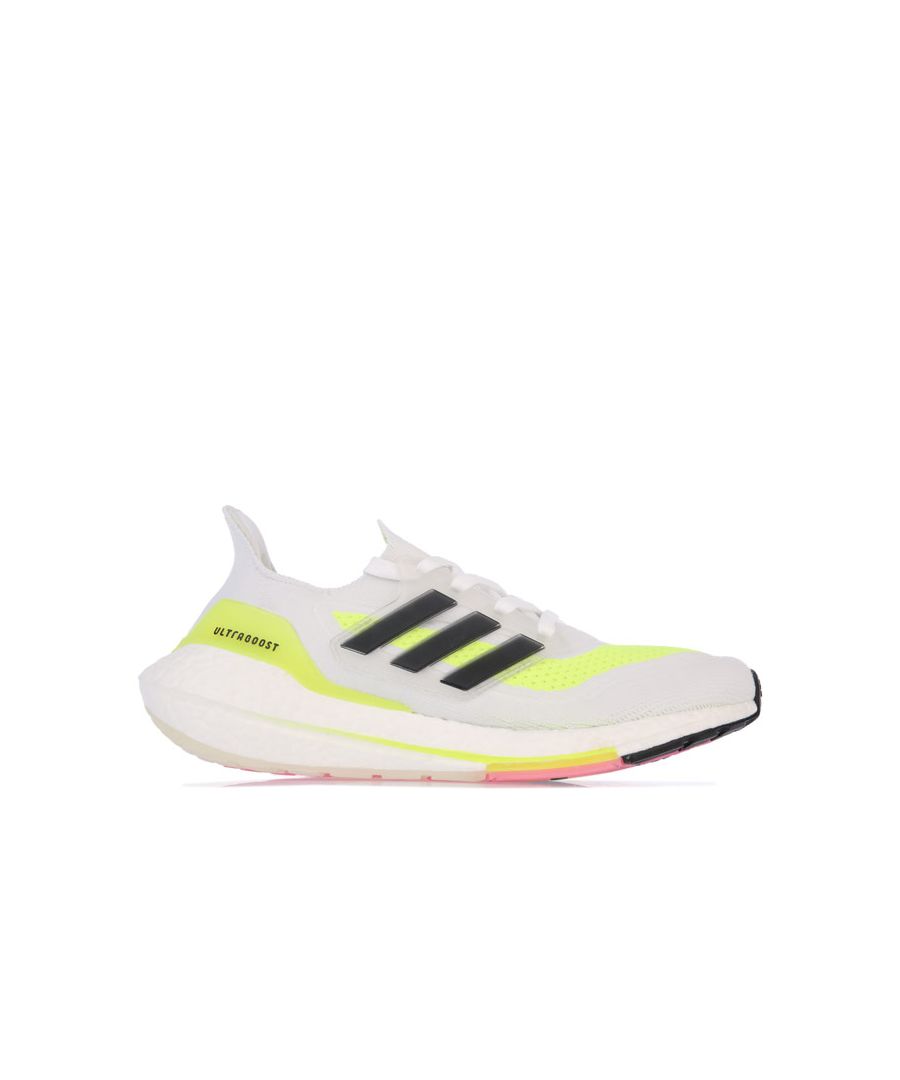 Image for Women's adidas Ultraboost 21 Running Shoes in White yellow