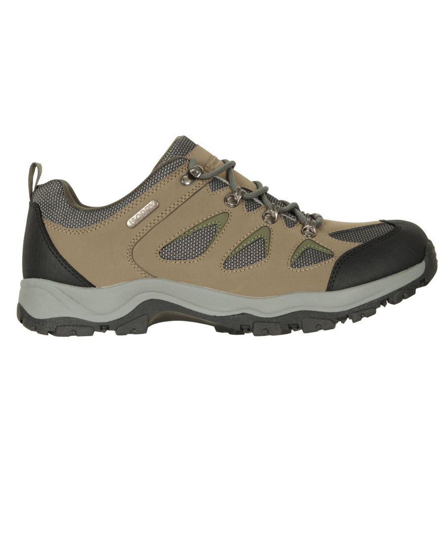 Mountain Warehouse Mens Adventure Waterproof Walking Shoes (Khaki) - Size UK 8 - Secret Sales