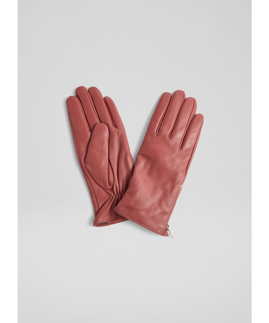 A beautiful pair gloves make a timeless addition to your winter accessories collection. Our Kiera gloves are a contemporary take on a classic style, crafted from beautifully-soft dark rose leather with a zip-up fastening to the side of the hand. Chic and understated but with a little texture, they’ll keep you warm and stylish all winter long.