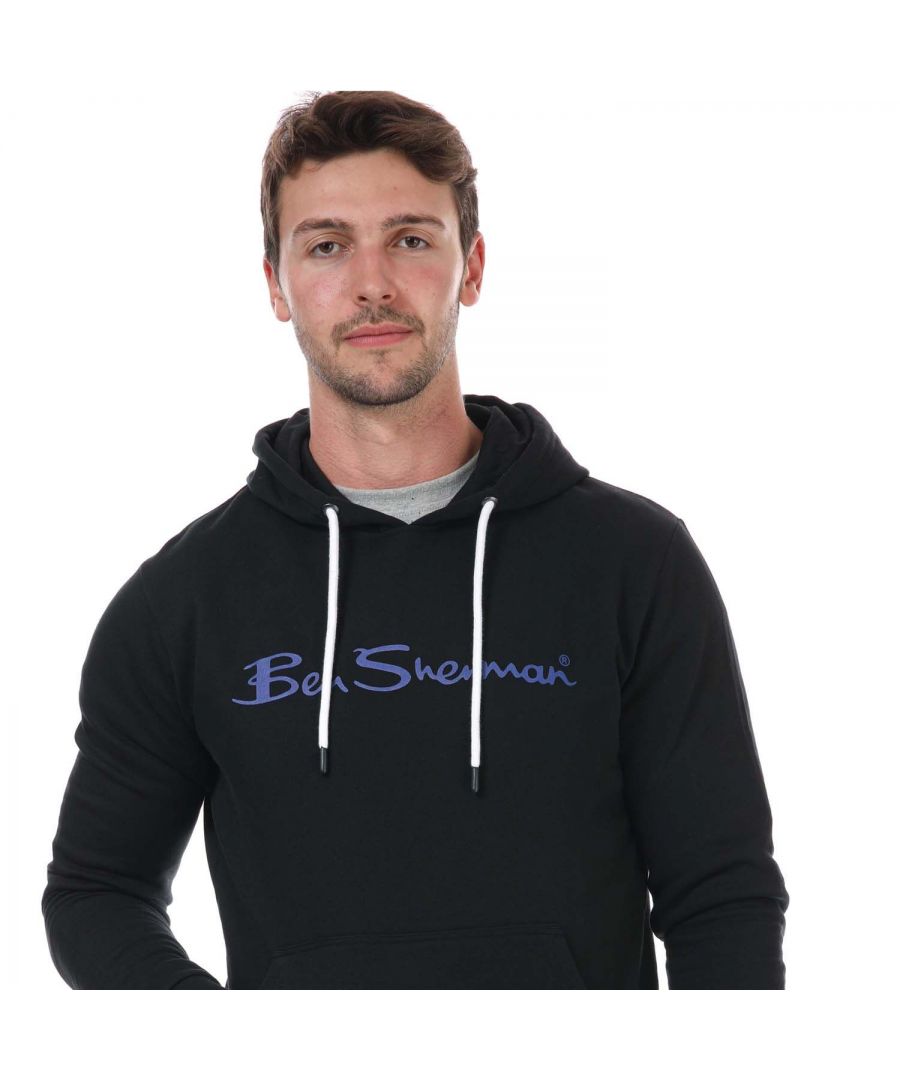 Ben Sherman Core hoodie met groot logo voor heren, zwart