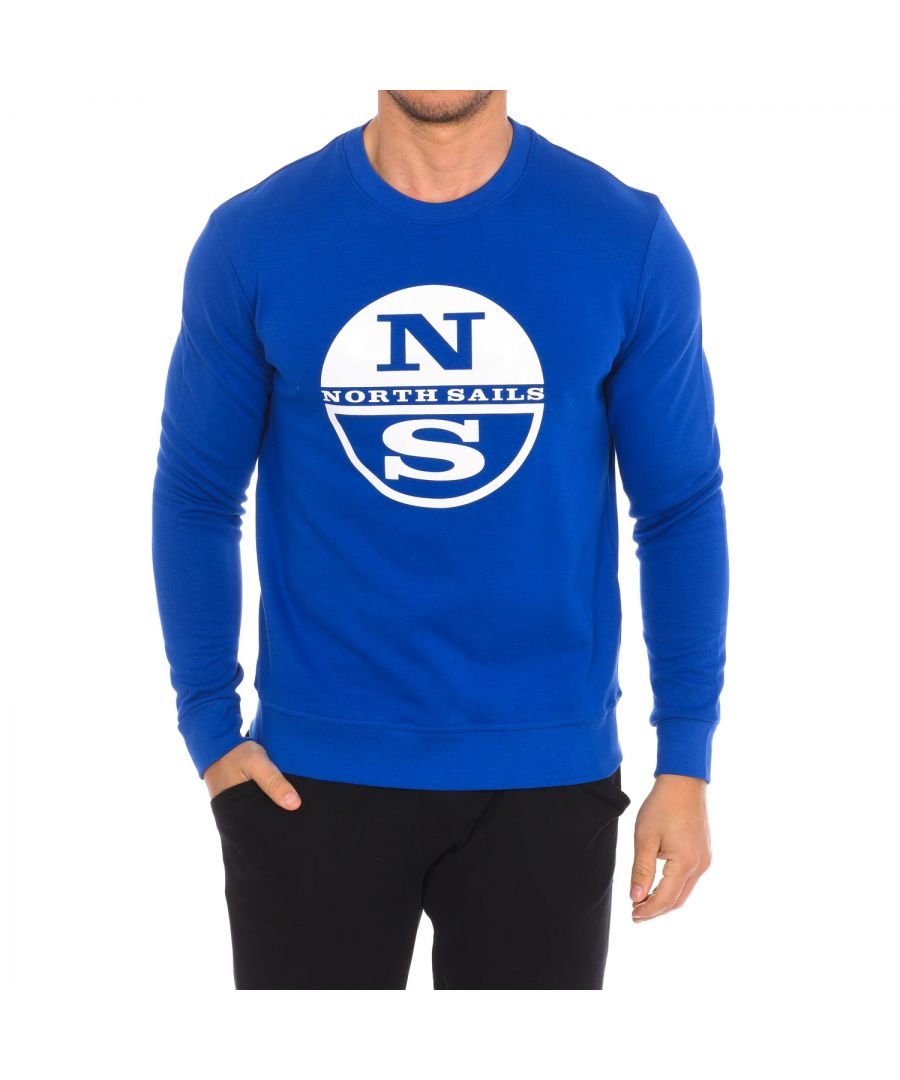 North Sails Mens Long-sleeved crew-neck sweatshirt 9024130 men - Blue Cotton - Size 2XL