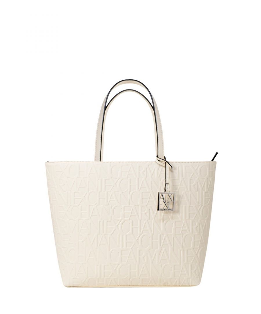Brand: Armani Exchange   Gender: Women   Type: Bags   Color: White   Fastening: with Zip   Season: Spring/summer . straps:with-straps. material:woven. type:tote. occasion:beach. gender:womens. pattern:plain