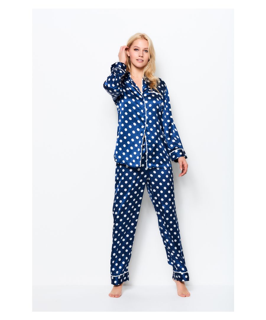 Luxe up your nights in with our silky soft spot print pyjama bottoms. Wide legged with an elasticated waist they’re as comfortable as they are chic. Just add the matching top.