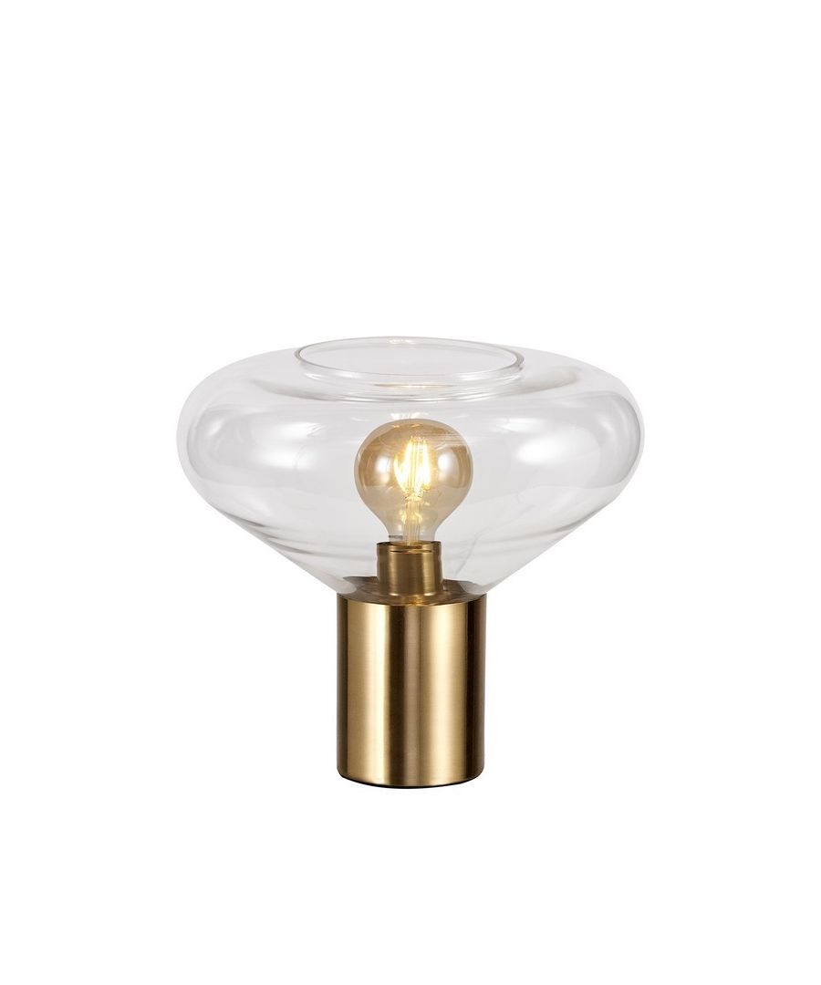 Finish: Ancient Brass | Shade Finish: Clear | IP Rating: IP20 | Height (cm): 28 | Diameter (cm): 31 | No. of Lights: 1 | Lamp Type: E27 | Switched: Yes - Inline Switch | Dimmable: Yes - Dimmable Lamps Required | Wattage (max): 40W | Weight (kg): 1.7kg | Bulb Included: No