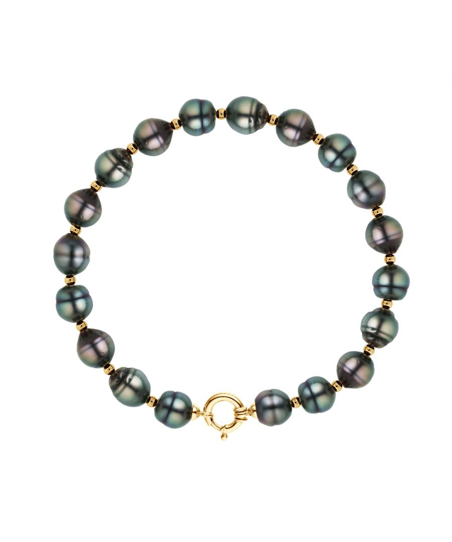 Armband - Real Tahitian gekweekte parels rand 10-11mm - Rainbow - afwisselend ringen Gold - Kwaliteit A + - Ring Sluiting Marin PRESTIGE - Yellow Gold 375 duizendste - Lengte: 18cm - 2-jaar garantie tegen elke fabricagefout - Wordt geleverd in een koffer met een certificaat van echtheid en een Internationale Garantie - Al onze juwelen zijn gemaakt in Frankrijk.