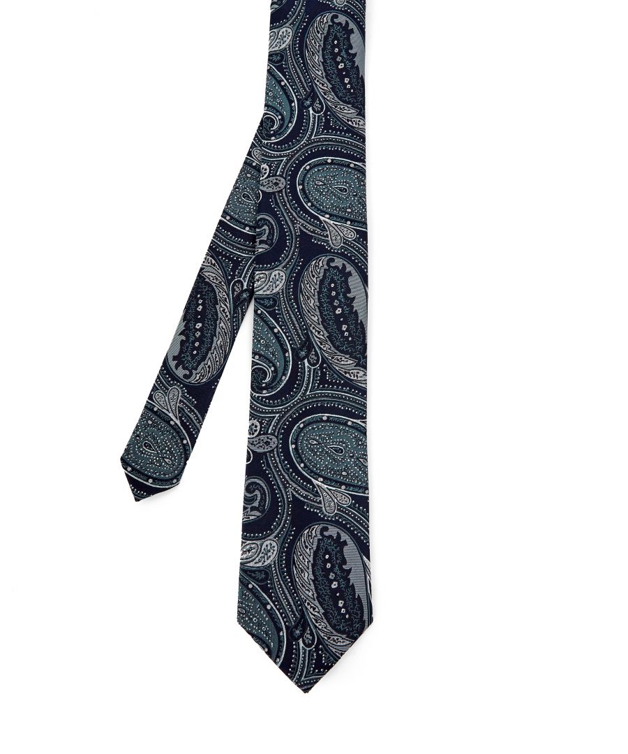 Image for Ted Baker Drawn Paisley Silk Tie, Navy