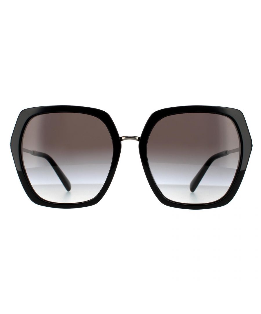 Valentino Square Womens Black Black Gradient Sunglasses VA4081 are an oversized Polygonal style crafted from lightweight acetate. The plastic temple tips provide all day comfort while the Valentino logo features on the slender temples for brand authenticity