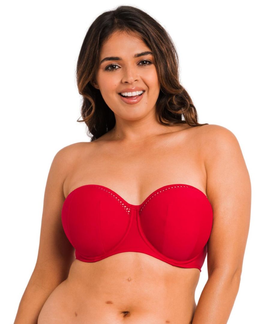 Curvy Kate Womens First Class Bandeau Bikini Top - Red - Size 36FF