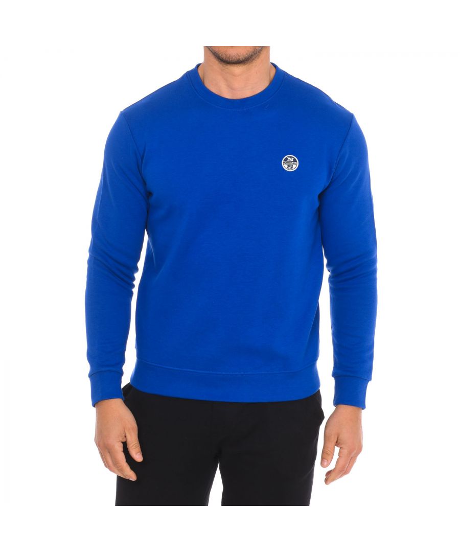 North Sails Mens Long-sleeved crew-neck sweatshirt 9024070 men - Blue - Size Medium