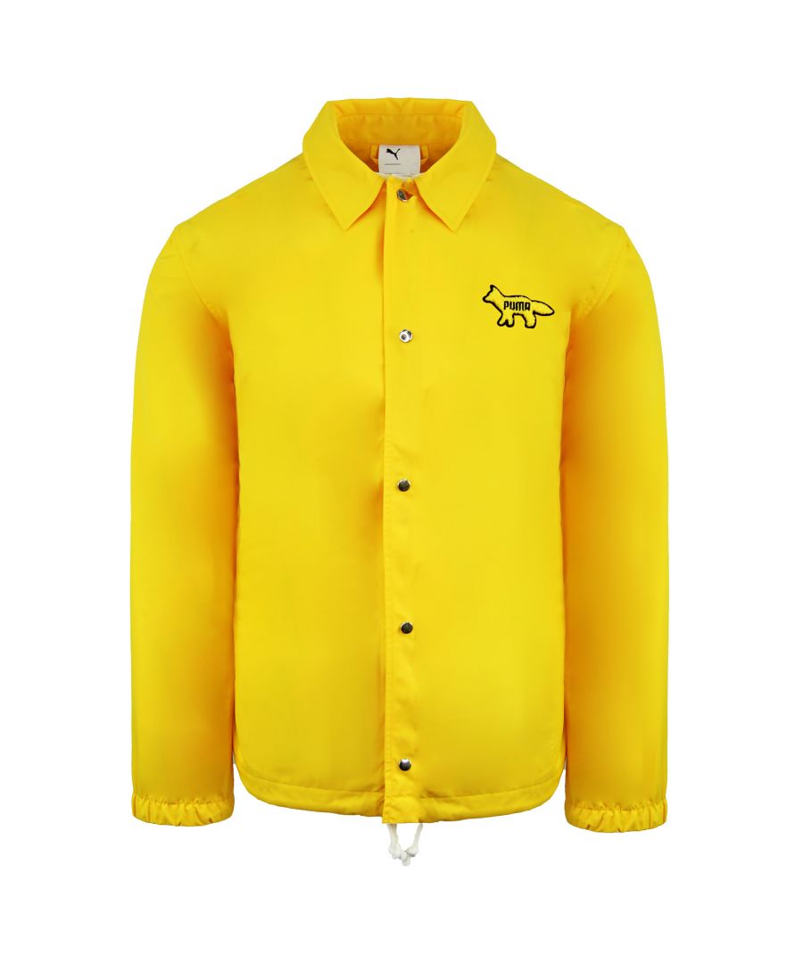 Puma x Maison Kitsune Long Sleeve Collared Yellow Mens Coach Jacket 530430 30