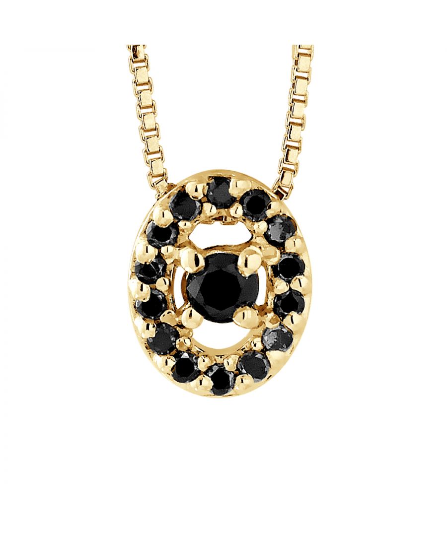Ketting Black Diamonds 0.11 Cts - Grootte Glossy - Serti Claws - Venetiaanse Chain Lengte 42 cm - White Gold 375 duizendste - 2 jaar garantie - Wordt geleverd in een koffer met een certificaat van echtheid en een Internationale Garantie - Al onze sieraden zijn Frankrijk.