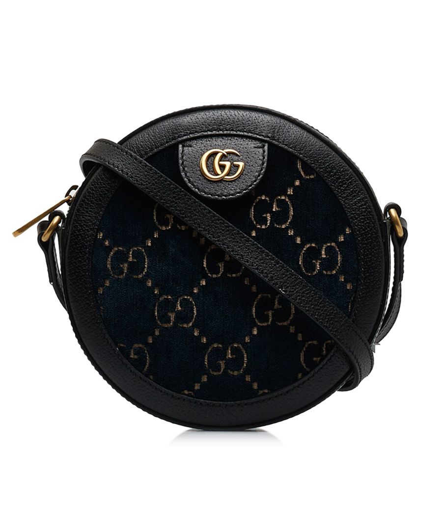 Gucci Pre owned Womens Vintage GG Marmont Round Velvet Crossbody