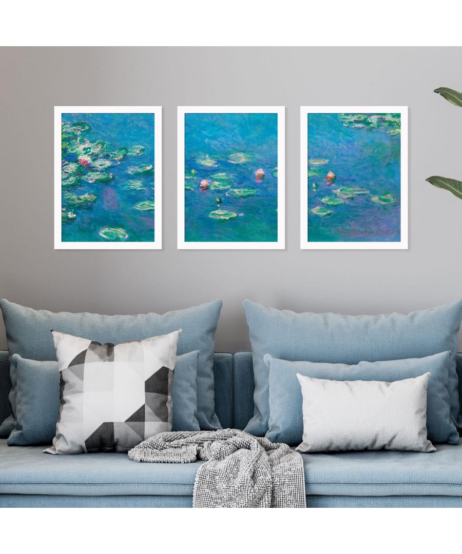 Bring art to your home with our Monet Water Lilies Art Print Set! We design and produce all our wall stickers to give you as many options as possible for creating your own decorations. This product includes 3 specially designed 30 x 30 cm or 11.8 x 11.8'' adhesive Art Print from our 2-in-1 Wall Art Collection series, that can be either framed or stuck on almost any smooth and even surface. To apply, just peel and stick onto any clean, flat surfaces like wall, furniture or as window screen.