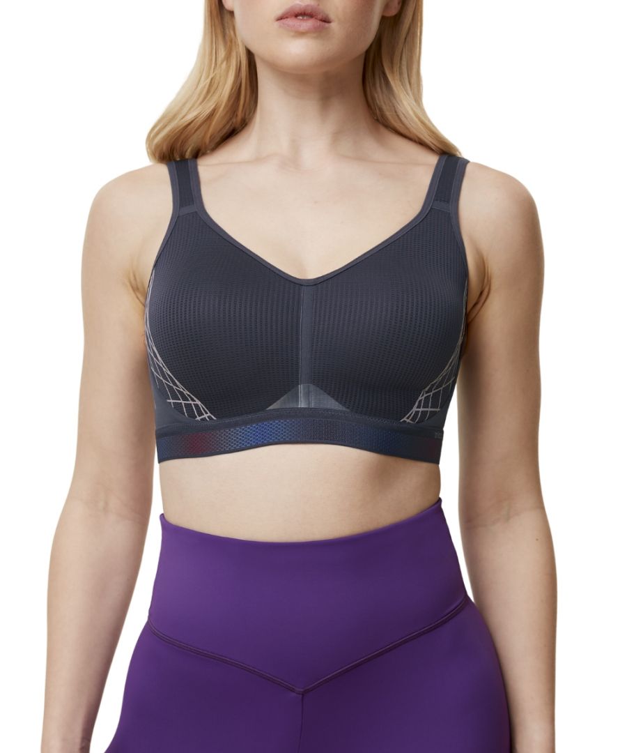 Triumph Womens Triaction Cardio Cloud Racerback Non Wired Sports Bra - Grey Polyamide - Size 36B - Secret Sales