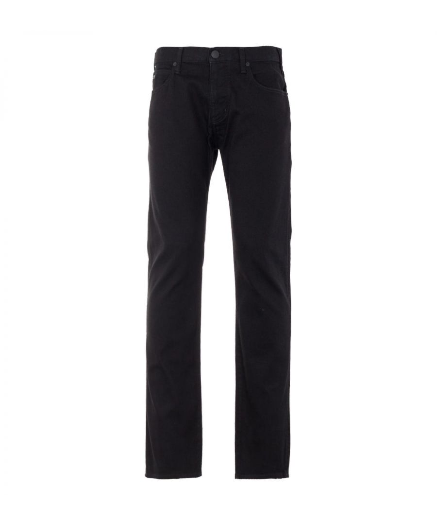 emporio armani mens j45 jeans in black cotton - size 32w/32l