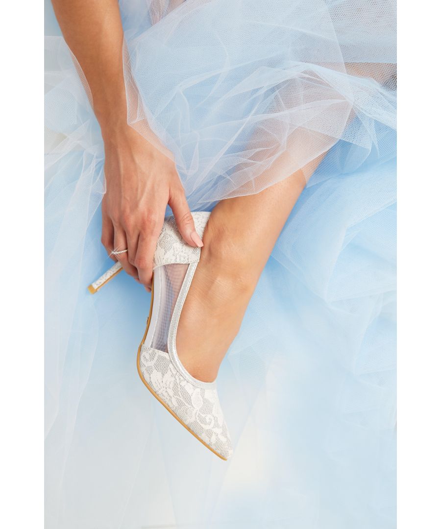 Image for Bridal White Lace Mesh Courts