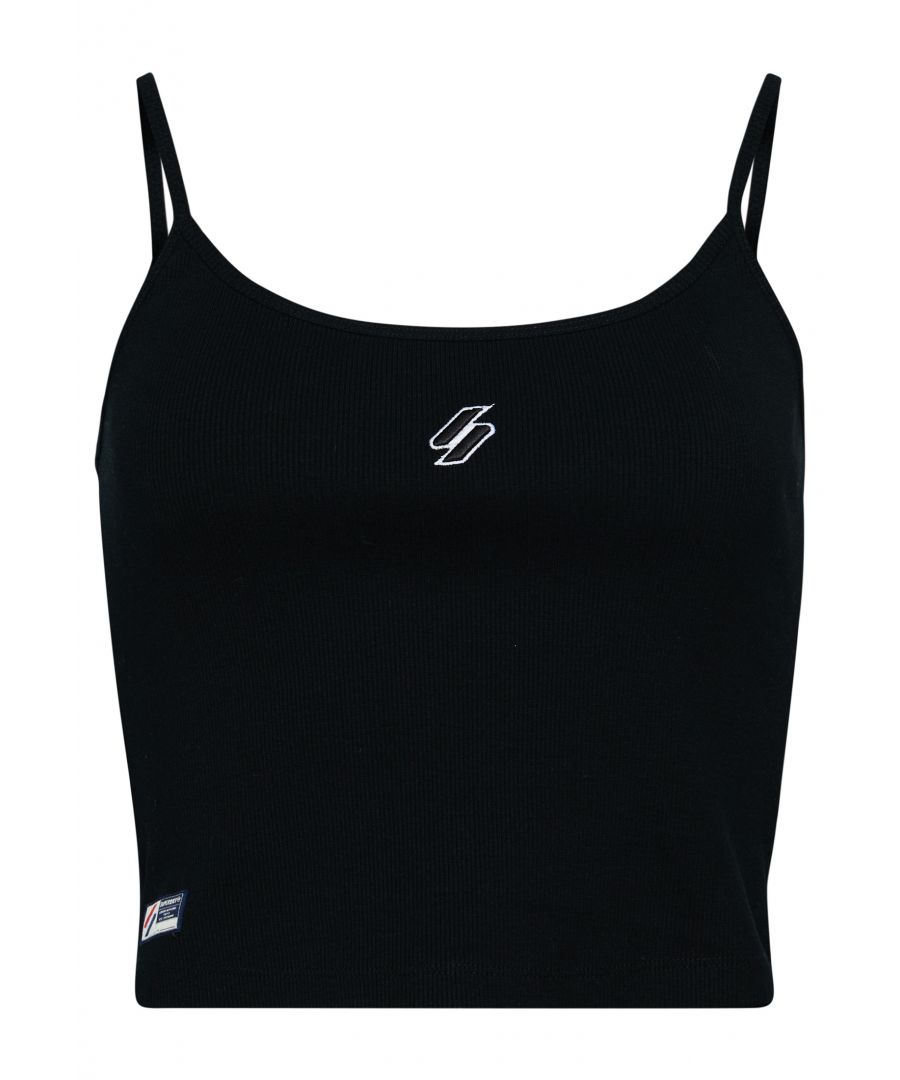 Featuring a strapped, open shoulder design and comfortable, cropped chic, this classic tank top is the perfect pick for a summery look this season. It features our iconic Code logo on an otherwise simple colour, ensuring that you can easily blend this stylish piece into your favourite sporty looks.Slim fit – designed to fit closer to the body for a more tailored lookShoulder strapsSleeveless designRibbed bodyCropped hemEmbroidered Code logo on chestSignature Superdry patch on hem