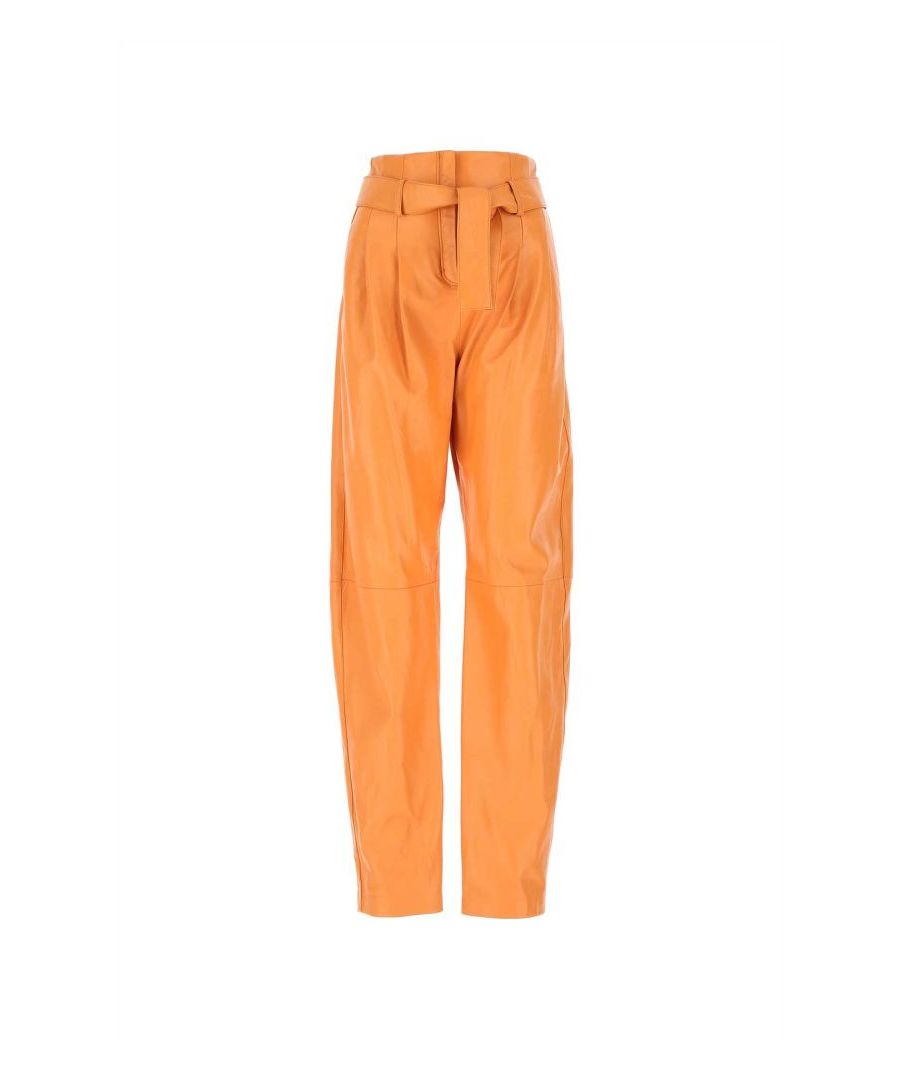 Orange leather pant