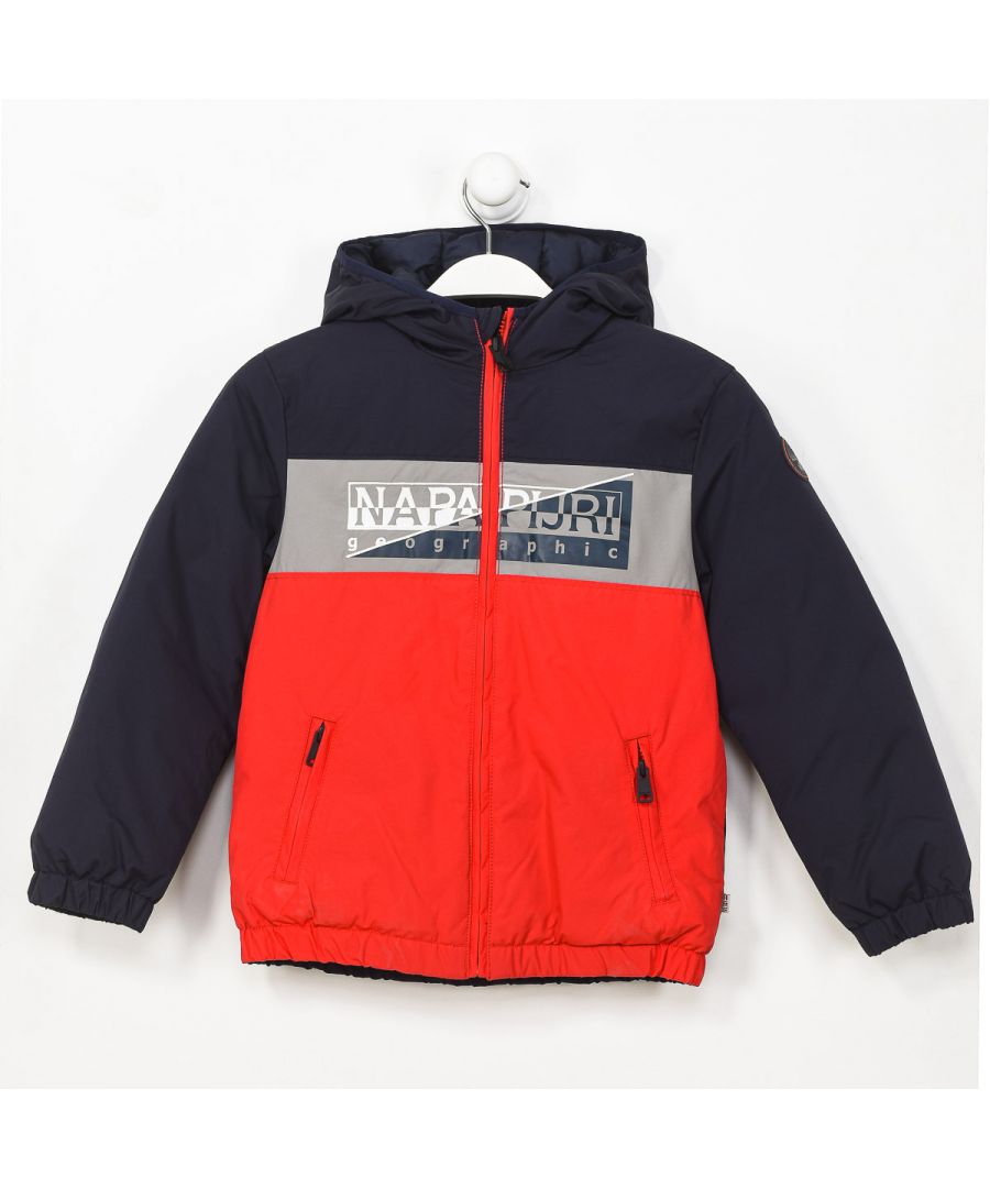Napapijri Boys K AKY hooded jacket with zipper closure N0CIW9 boy - Multicolour - Size 8Y