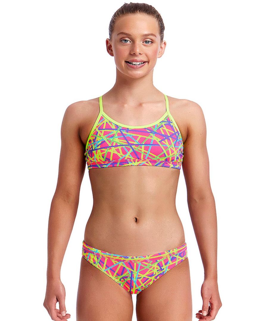 Funkita Swimwear Girls Bound Up Racerback Two Piece Bikini Set - Multicolour - Size 8Y